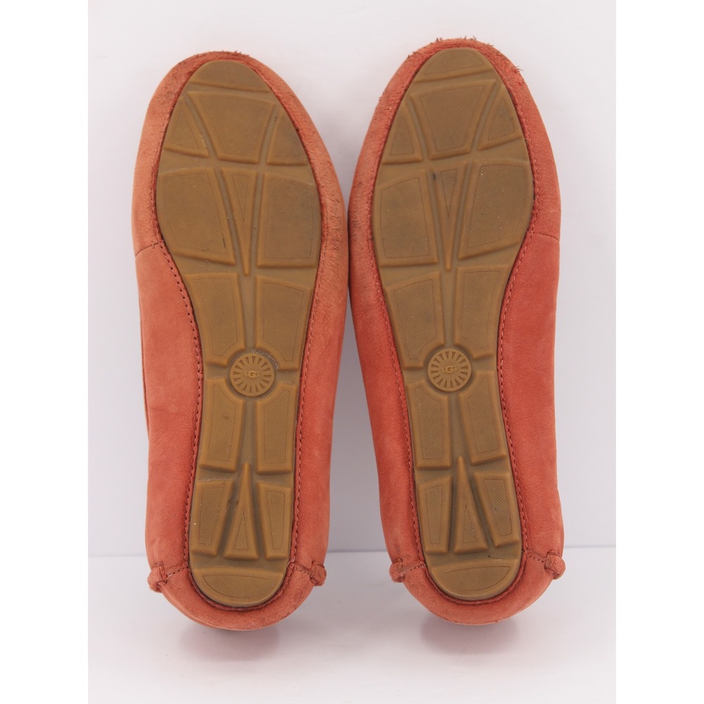 UGG Callen Nubuck Leather Driving Loafers Size 5.5 Terracota Gold Hardware Mocs - Picture 8 of 9